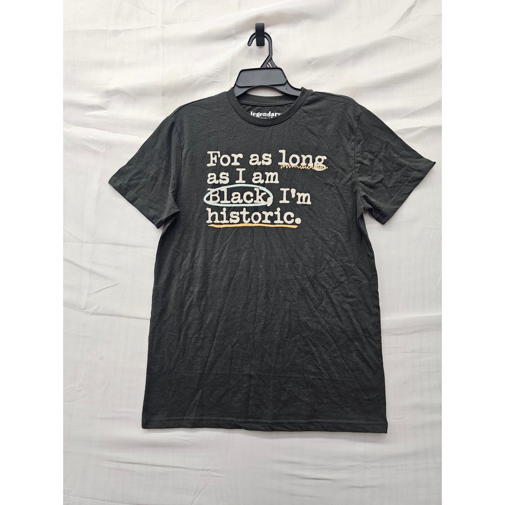 Legendary Rootz Mens Statement Graphic T-Shirt Black Cotton Blend Size Small